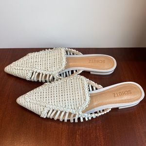 SCHUTZ ‘Marli’ Huarache Mule in White Size 8.5